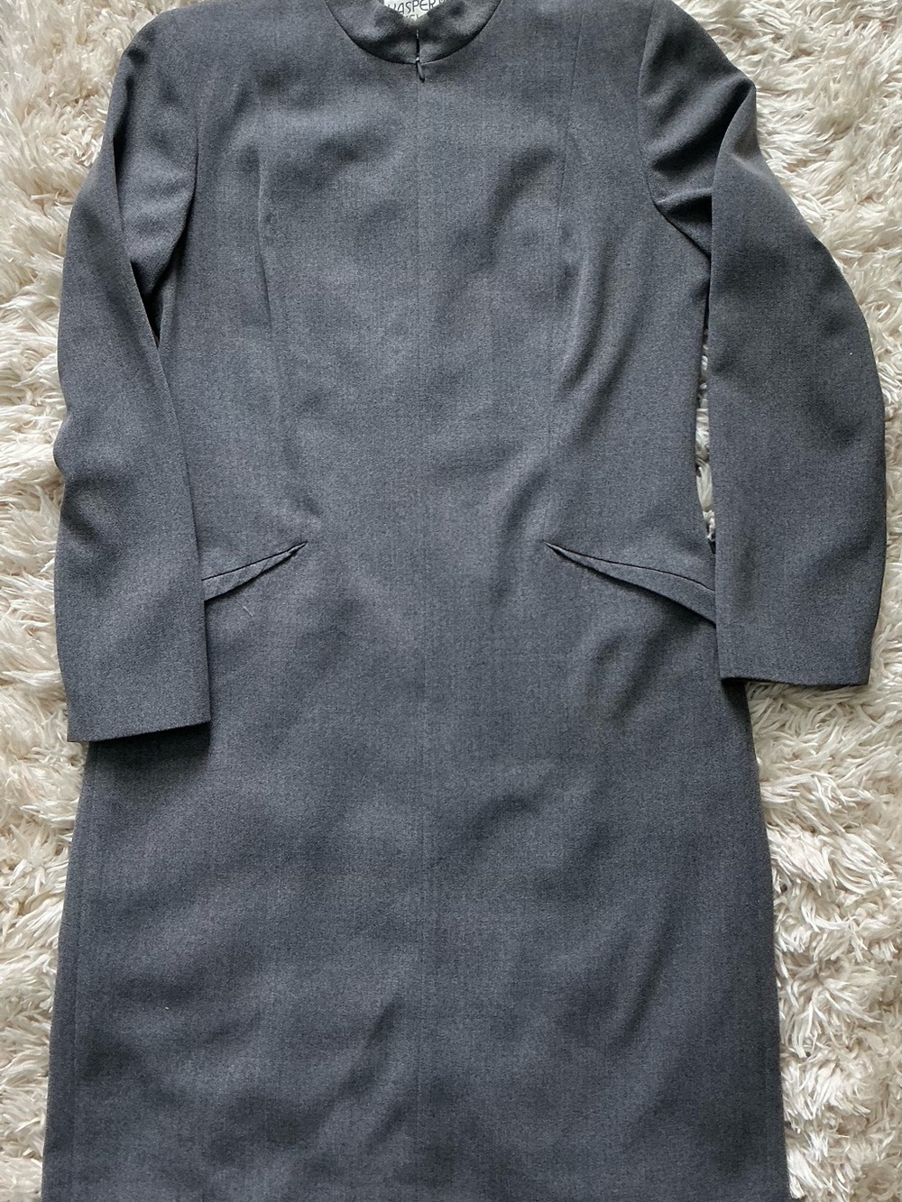 Kasper Charcoal Gray Minimal Trench Coat